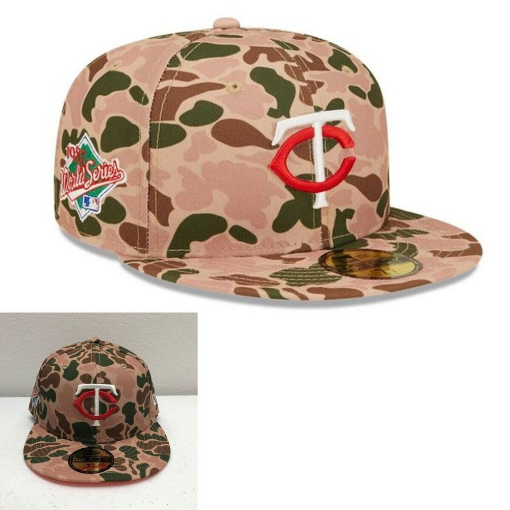 Minnesota Twins Hat Cap Fitted Mens 7 1/4 Duck Camo MLB Baseball New Era 59FIFTY